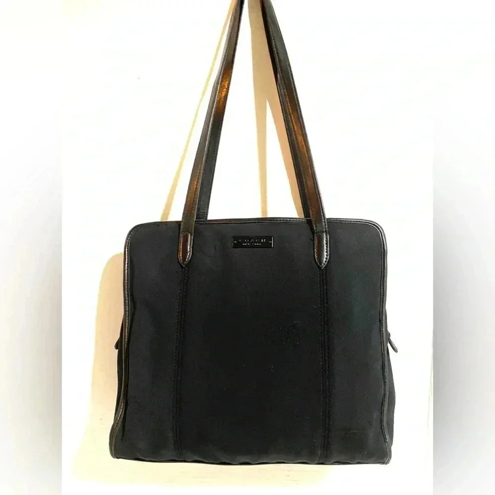 Coach vintage black nylon shoulder handbag